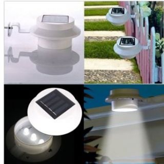 Donner 2 Pack White Outdoor Solar LED Utility Lamp Gutter Night Lights for Indoor Outdoor House, Fences, Garden, Garage, Paths, Driveways, Shed, Stairs   Led Household Light Bulbs  