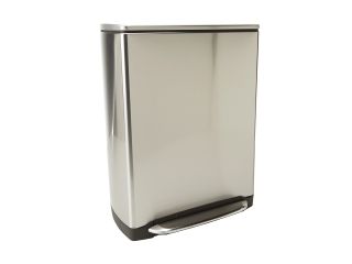 simplehuman Wide Step Rectangular Step Trash Can, Fingerprint Proof Brushed Stainless Steel, 50 Liters /13 Gallons