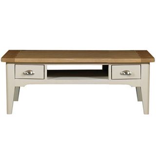 Oak and painted Wadebridge coffee table with 2 drawers