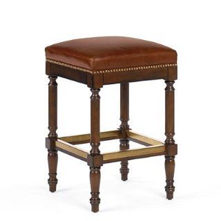 Raffles Counter Height Backless Bar Stool (26 1/24"H seat)   Black with Mahogany Finish   Frontgate   Barstools Without Backs