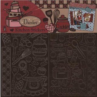 Hot Off The Press Scrapbooking Dazzles Stickers Kitchen Brown