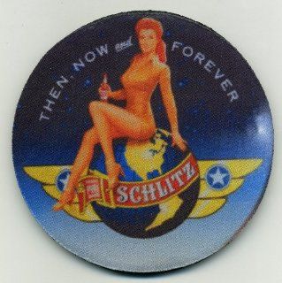 Schlitz Beer Coaster Set of 4   World War ll Pinup Girl   Since 1849  