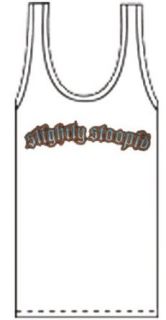 Slightly Stoopid   Girls Tank Top   Orange & Blue "Closer to the Sun" Logo on White Tank Top with Skunk Records Logo on Back, Size Small. Clothing