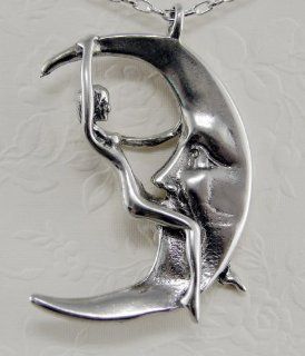 A Slightly Naughty Woman on the Moon in Sterling Silver Made in America The Silver Dragon Jewelry