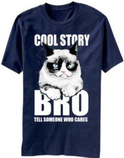 Grumpy Cat Tell Someone Who Cares Men's Navy Blue T Shirt Clothing