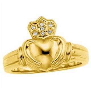 Diamond Claddagh Men's Ring Jewelry