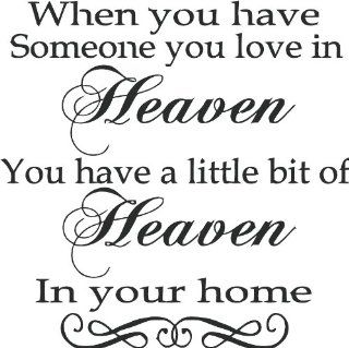 When You Have Someone You Love in Heaven Wall Art Decal Sticker Home Decor  
