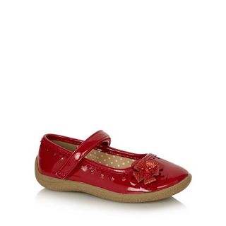 bluezoo Girls red glitter flower shoes