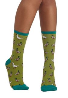 Frida Be Me Socks in Green and Purple  Mod Retro Vintage Socks