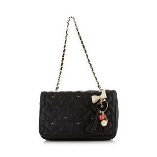 Floozie by Frost French Black heart quilted shoulder bag