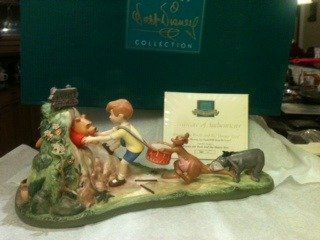 "WINNIE THE POOH AND THE HONEY TREE" "Hooray, hooray, for Pooh Will Soon Be Free"  Collectible Figurines  