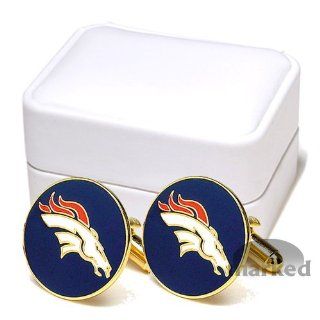 Denver Broncos NFL Logo'd Executive Cufflinks w/Jewelry Box by Cuff Links  Sports & Outdoors