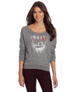 Roxy Juniors Love Sometimes 2 Sweatshirt, Charcoal Heather, Medium Clothing