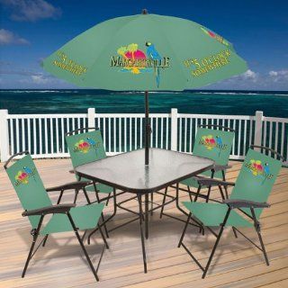 6 Pc Outoor Patio Set Folding Chairs Margaritaville Jimmy Buffet's " It's 5 O'clock Somewhere"  Outdoor And Patio Furniture Sets  Patio, Lawn & Garden
