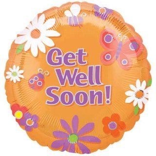 Mylar Foil Balloon 18" Round Get Well Soon Aliviate Pronto Buena Salud Remets toi vite Toys & Games