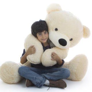 Giant Teddy, Cozy Cuddles   55"   Very Cute & Cuddly, Vanilla Cream Plush teddy Bear, by Giant Teddy Toys & Games