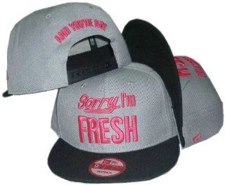 Sorry I'm Fresh Cap/hats (Gray . Black Brim and Pink Logo)  Sports Fan Beanies  Sports & Outdoors