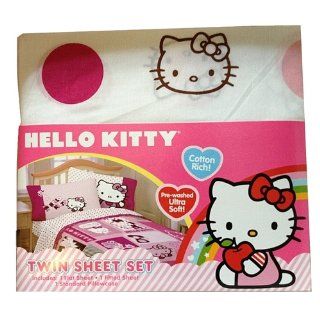 Hello Kitty Dots Twin Sheet Set   Childrens Pillowcase And Sheet Sets