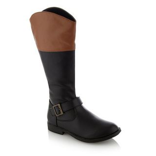 bluezoo Girls black buckle riding boots