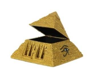 Deko Figur gyptische Mythologie Pyramide Schatulle 16 cm aus Polyresin Küche & Haushalt