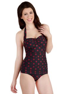 Esther Williams Beach Blanket Bingo One Piece Swimsuit in Black & Red  Mod Retro Vintage Bathing Suits