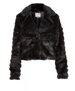 Parisian Black Faux Fur Crop Jacket