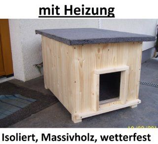 Katzenhaus kurz mit Heizung Katzenhtte Wurfkiste Hundehtte wetterfest isoliert Küche & Haushalt