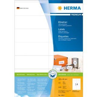 Herma 4452 Etiketten Premium A4 105x42 mm Papier matt 1400 Stck Bürobedarf & Schreibwaren