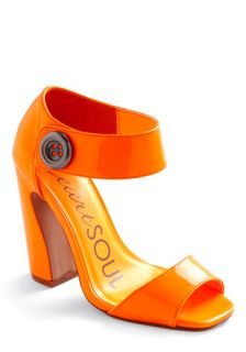 Girl of My Dreams Heel in Neon Orange  Mod Retro Vintage Heels