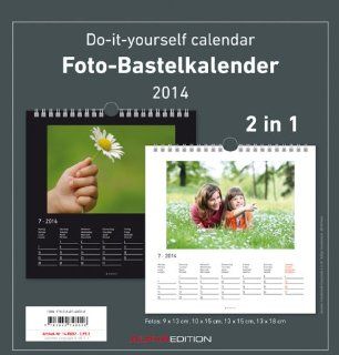 Foto Bastelkalender 2 in 1 schwarz/weiss datiert 21 x 22 cm, Bastelkalender 2014 Alpha Edition Bücher