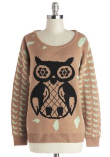 Knew It Owl Along Sweater  Mod Retro Vintage Sweaters