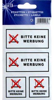 3 Etiketten "BITTE KEINE WERBUNG" Briefkasten Schilder Aufkleber mit Symbol Baumarkt