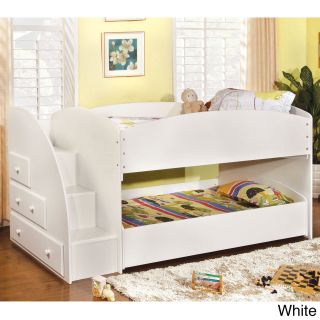 Furniture Of America Krasila Classic Twin Over Twin Bunk Bed With Storage