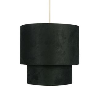 Litecraft Pack of two Faux Suede Black Pendant Lamp Shades