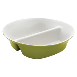 Rachael Ray Dinnerware Round and Square Collection 12 in. Divided Dish   Green   Serveware