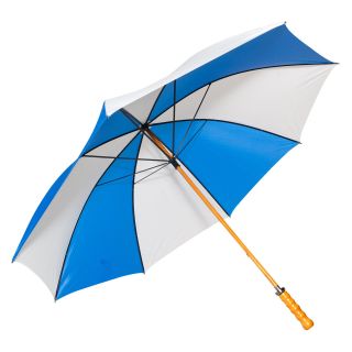 Elite Rain Umbrella Wooden Shaft Golf Umbrella   Royal and White   Travel Accessories