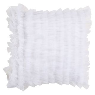 Surya Tulle Ruffle Decorative Pillow   White