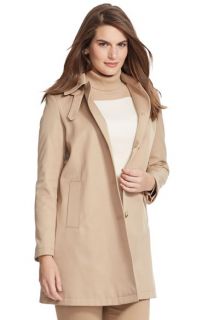 Lauren Ralph Lauren A Line Coat with Detachable Hood (Plus Size)