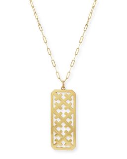 Katie Design Jewelry Large Crosses Dog Tag Gold Vermeil Necklace