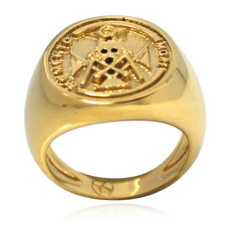 De Buman 14k Gold Overlay Masonic Symbol Ring