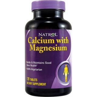 Natrol Calcium and Magnesium 120 tablet Bottles (Pack of 3)   11933992