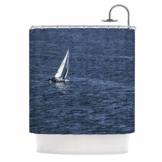 Boat On The Ocean by Nick Nareshni Shower Curtain by KESS InHouse