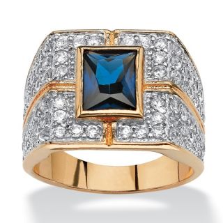 PalmBeach Mens 2.95 TCW Round Cubic Zirconia RIng in Gold Tone Sizes