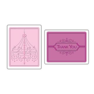 Sizzix Textured Impressions Embossing Folders 2 pack Chandelier and
