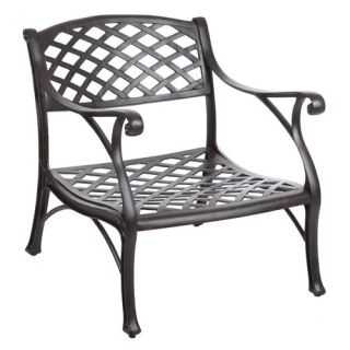 PatioSense Biscay Cast Aluminum Deep Seating Chair with Cushion
