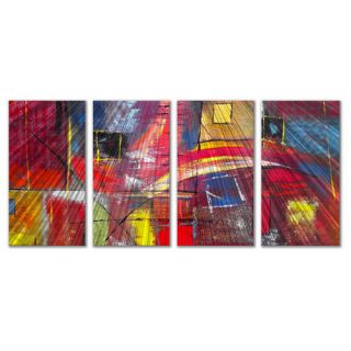 Color Blocks by Ruth Palmer 4 Piece Original Painting on Metal
