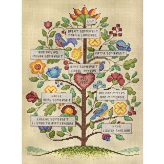 Our Family Family Tree Counted Cross Stitch Kit 9X12 14 Count