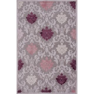 Transitional Floral Pink/ Purple Rug (5 x 76)  