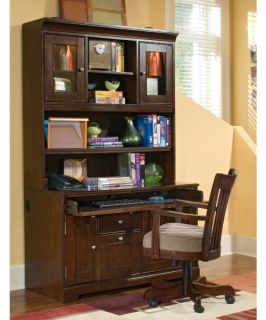 Riverside Urban Crossings 48 Inch Computer Desk with Hutch   Espresso