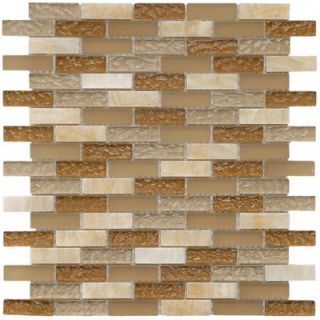 EliteTile Sierra 0.5 x 1.875 Glass and Natural Stone Mosaic Tile in